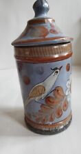 A Vintage Tonala Mexican Pottery Lidded Jar Artist Signed Folk Art As- Is picture