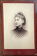 ATQ Red Cabinet Card Gorgeous Woman Intricate Pattern Silk Blouse Watertown NY picture
