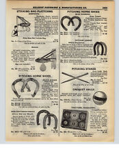 1937 PAPER AD Blue Diamond Pitching Horseshoes Eagle Ringer New Craftsman picture