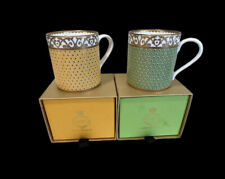 Royal Collection Trust Mug Cup Set of 2 Yellow And Green Buckingham Palace Mugs picture
