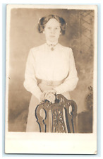 1911 Young Woman Studio Portrait Waterbury CT RPPC The Giles Studio picture