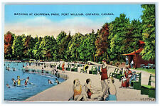 c1950's Bathing at Chippewa Park Fort William Ontario Canada Postcard picture