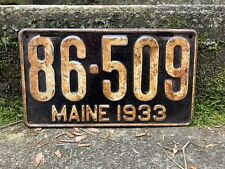 Authentic Vintage 1933  Maine License Plate Antique Metal License Plate Auto Tag picture