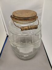 Vintage Pickle Jar Glass Barrel 3 Gallon  picture