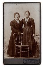 ANTIQUE CDV CIRCA 1880s RICH SCHULTER TWO LADIES IN DRESSES NEUBURG GERMANY picture