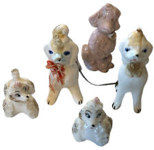 Lot of 5 Dog Figurines ceramic porcelain Made In Japan vtg 1950's picture