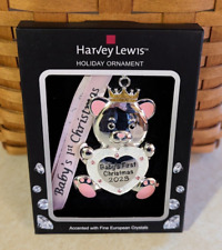 Harvey Lewis Baby Girl's 2023 First Christmas Holiday Ornament with Crystals picture