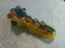 5 inch Crazy Love Tan Blue Red Tobacco Smoking Glass Pipe 147g picture