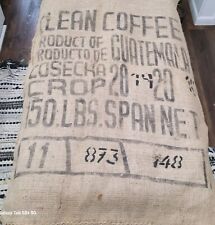 Vintage Jute Coffee Sack ~ Clean Coffee - Guatemala ~ 28