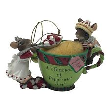 Charming Tails O'CHRISTMAS TEA A Teaspoon Of Peppermint Mouse Mice Teacup 2010 picture