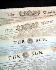 (10) 18TH CENTURY London England Post Revolutionary War Era 1797-1799 Newspapers picture