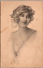 Vintage 1910s Postcard Schlesinger Brothers Woman Flower in Hair JC13 picture