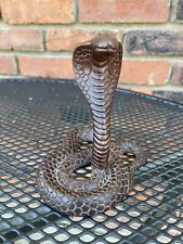 Wooden Cobra Snake Incense Holder Figure 6” picture