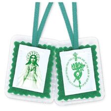 Green Laminated Scapular - Devotion to The Immaculate Heart  of Mary + Pamphlet picture
