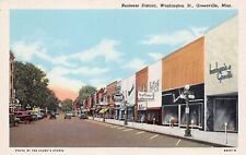Greenville MS Mississippi Main Washington Street Rexall Pharmacy Postcard C57 picture
