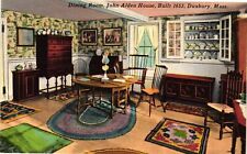 Vintage Postcard- Dinning Room, John Alden House, Duxbury, MA. Early 1900s picture