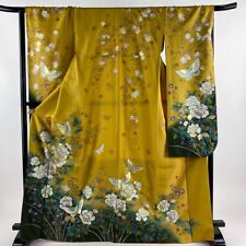Kimono Furisode , Length 168Cm, Sleeve 67.5Cm L Sleeve, Butterfly, Peony, Silver picture