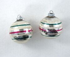 Christmas Ornaments Shinny Brite USA Stripped (Lot of 2) 1950's Vintage picture