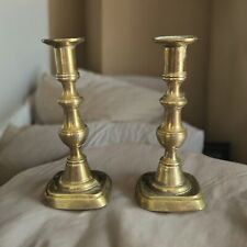 Pair of Antique Brass Candlesticks. English, 19th Century 8” picture