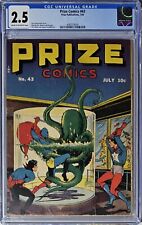 Prize Comics #43 CGC 2.5 1944 Scarce Golden Age Superhero picture