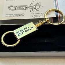 Vintage Subaru Outback Gold Metal Keychain In Original Box Barlow Twist-Lock picture