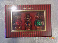 Waterford Holiday Heirlooms Teddy Bear Glass Ornaments Set of 3 - NEW/Sealed picture