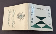 Full Unstruck Vintage Matchbook, BERLIN HILTON,  Berlin, Germany *Fast Shipping picture