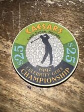 Vintage Caesars Tahoe Celebrity Golf Championship $25 Casino Chip 1992 picture