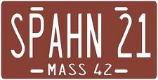 Warren Spahn Boston Braves 1942 Massachusetts License plate picture