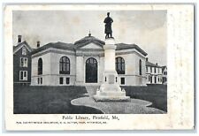 1906 Exterior View Public Library Building Monument Pittsfield Maine ME Postcard picture