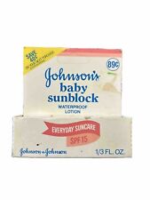 NOS 1989 Collectors Johnson’s Baby Sunblock Lotion SPF 15 Original Package 1/3oz picture