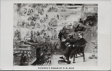 RPPC Charles Dickens Black White Dream Painting R.W. Buss Dickens Museum London picture