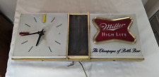 Vintage 1960s Miller High Life Lighted Bar Advertising Clock Sign Disco WORKING picture
