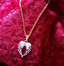 Valentine Heart Silver* Pendant Holy Medal Gold* Chain Two Tone Necklace picture