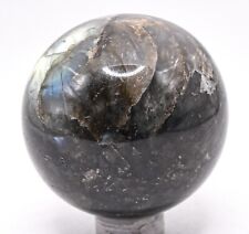 45mm Black Labradorite Sphere Polished Natural Sparkling Mineral Ball Madagascar picture