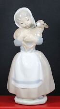 Nao by Lladro, Young Girl w/Lamb in Arms #120 8 1/4