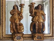 A Large Pair of Baroque Late 17th Century Gilt & Polychrome Decorated Torcheres picture
