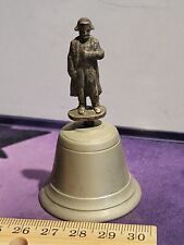 vintage napoleon Pewter Bell With Brass Figure   picture