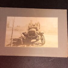 Two Antique Photos, c1910 Family Riding In Maxwell Car,Town In Background picture