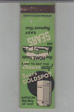 Matchbook Cover Sears Coldspot Refrigerators America's Big Buy of 1937 picture