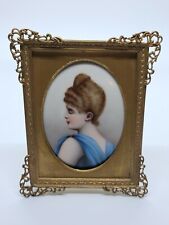 Antique 19th Century Victorian Beautiful Girl KPM Hand Painted Framed Porcelain picture