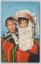 Navajo Mother with Baby on Cradle Board 1960s Postcard Native American Indian picture