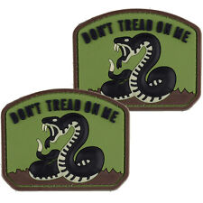2x Don't Tread On Me Brown PVC Patch 3D Tactical Badge Hook #22 picture