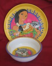 Vintage ~ Zak Designs ~ Disney ~ POCAHONTAS ~ Melamine Plate & Bowl. picture