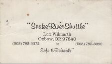 1970's 1980's Business Card Snake River Shuttle Oxbow OR Vtg picture