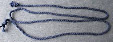 Antique woven blue rope strap great for drawstring purses repurpose crafts  1 Yd picture