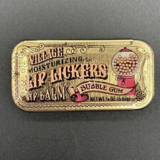 Vintage 1977 Village Moisturizing Lip Lickers Balm Bubble Gum Tin  Only 1/5 oz picture