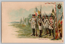 1903 Colonial Heroes French Relief Troops Patriotic Postcard Schwalbach 27 ARW picture