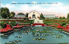 Sunken Garden Conservatory Mitchell Park Milawukee Wisconsin WI Postcard UNP VTG picture