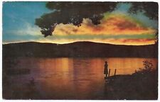 Postcard MI Denton Township, Michigan, c1960 Houghton Lake at Sunset — C30 picture